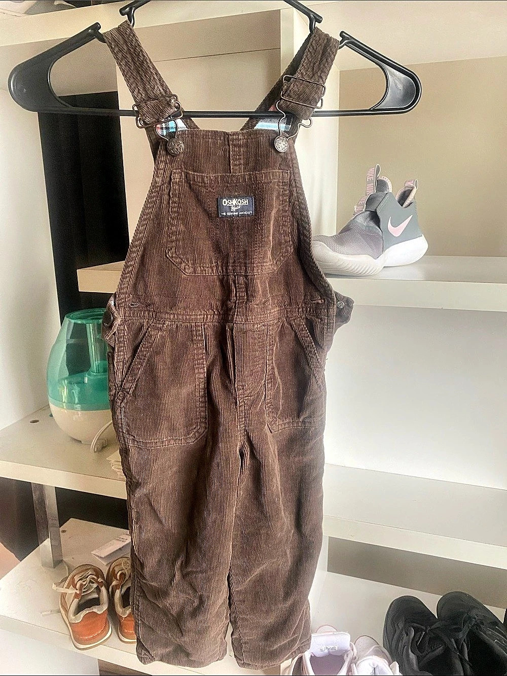 OshKosh toddler unisex 2T Brown Corduroy Overalls